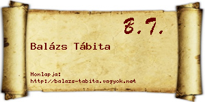 Balázs Tábita névjegykártya